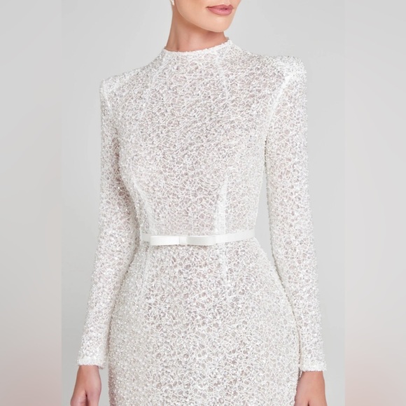 NADINE MERABI White Sequin Dress XXL $300 - Picture 4 of 4